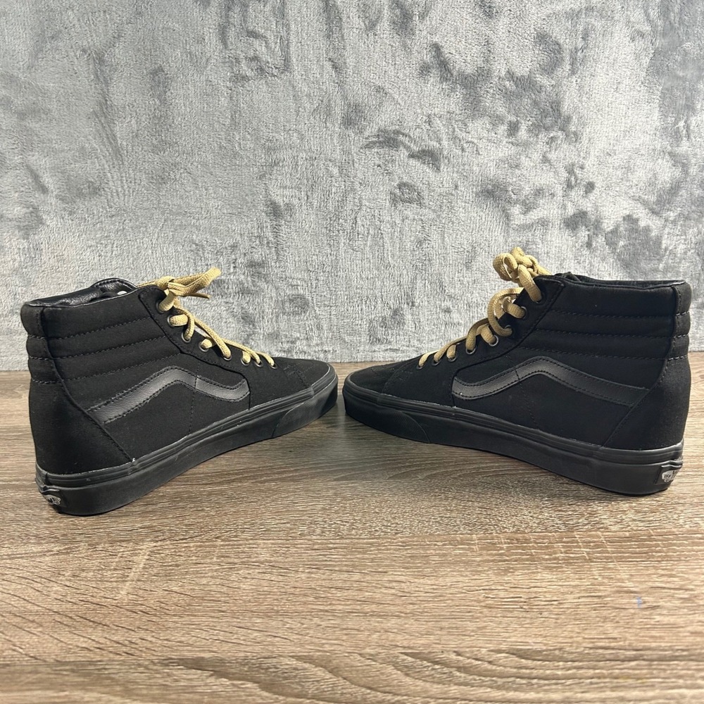 Vans SK8 Hi High Top Sneakers‎ Black Canvas Gum Sole Men 8 Women 9.5 Casual - Picture 8 of 8